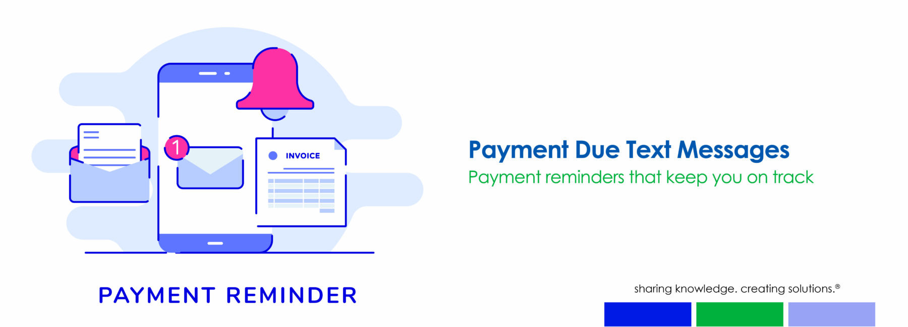 drawn image of invoice papers and phone with message notification